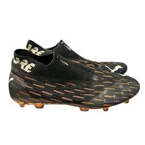 PUMA FUTURE 6.1 NETFIT FG/AG BLACK/ORANGE SOCCER SHOES/CLEATS SIZE 12 106179-01
